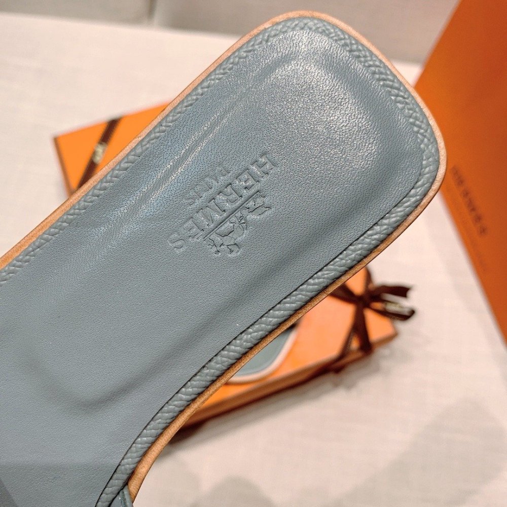 Hermes flat slides summer shoes_25