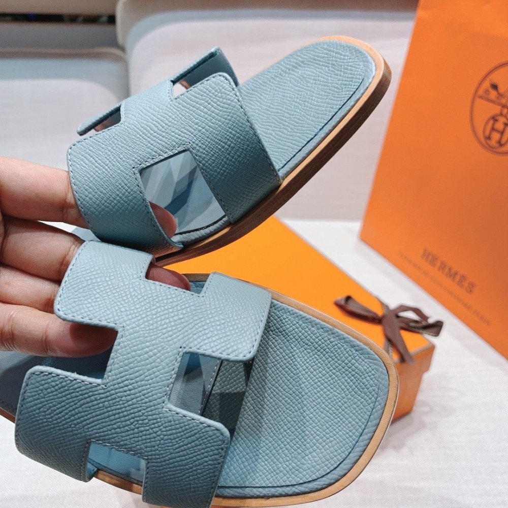 Hermes flat slides summer shoes_25