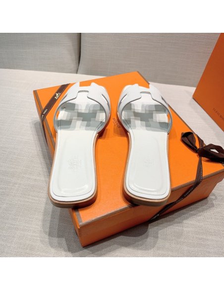 Hermes flat slides summer shoes_26