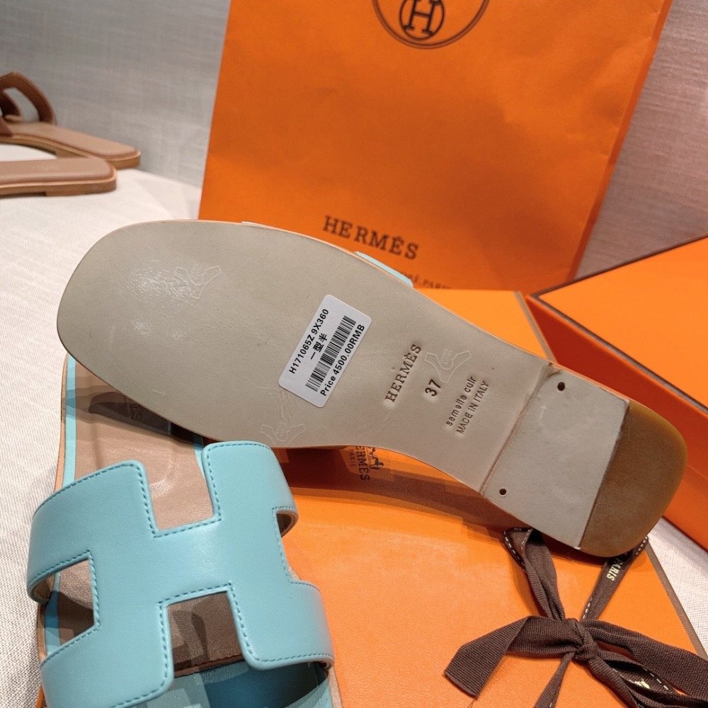 Hermes flat slides summer shoes_27