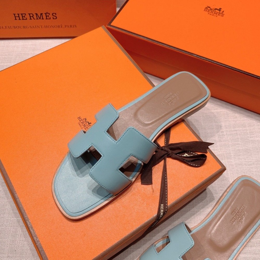 Hermes flat slides summer shoes_27