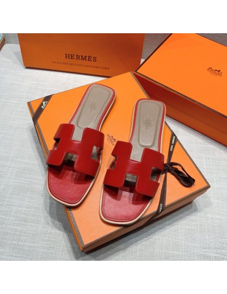 Hermes flat slides summer shoes_28