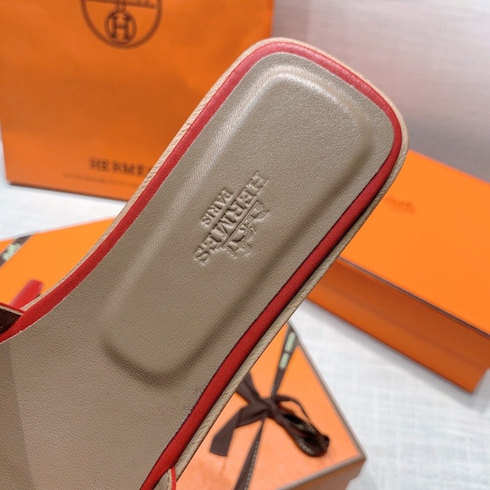 Hermes flat slides summer shoes_28