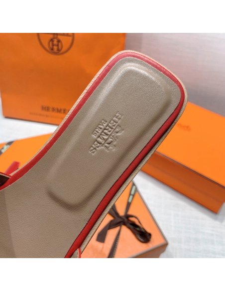 Hermes flat slides summer shoes_28