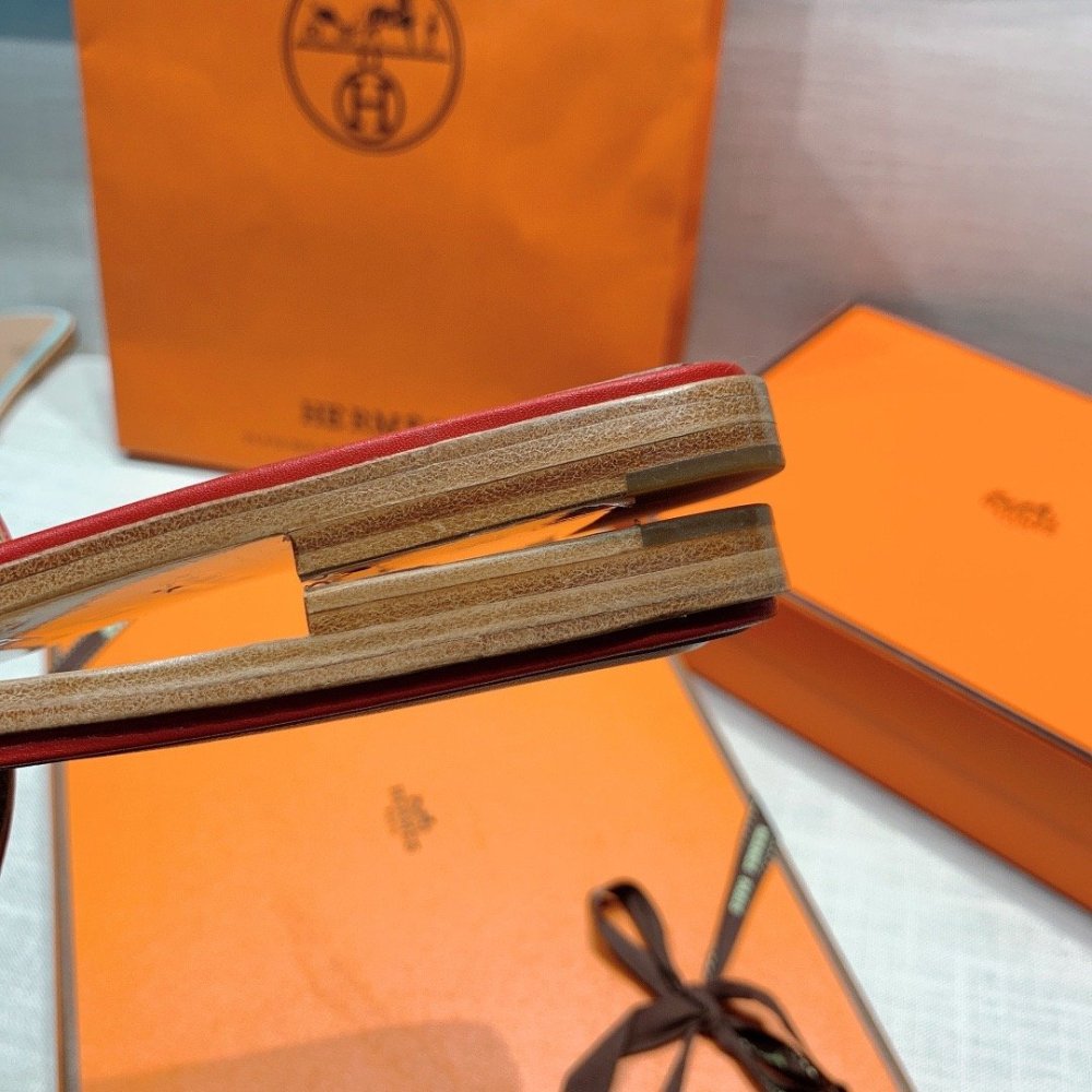 Hermes flat slides summer shoes_28