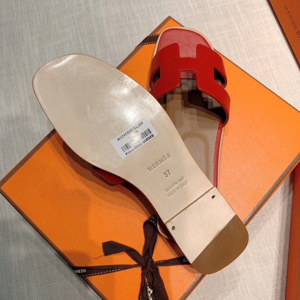 Hermes flat slides summer shoes_28