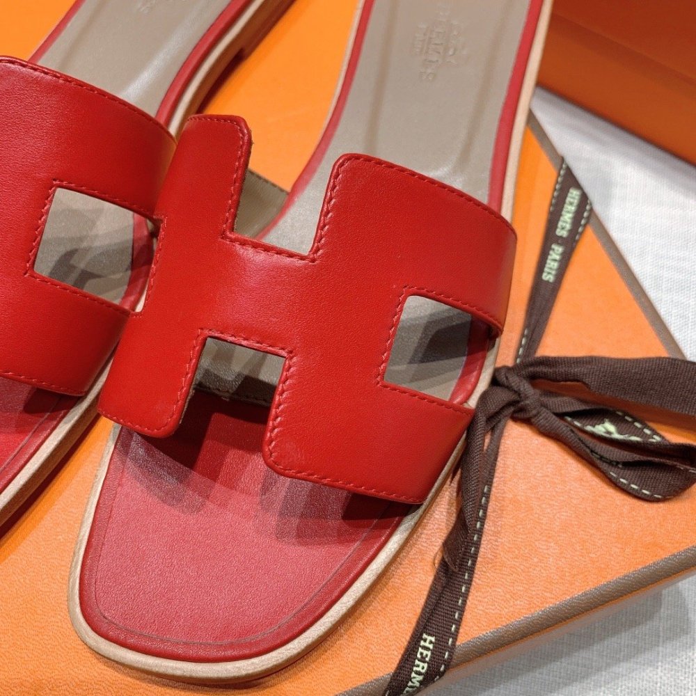 Hermes flat slides summer shoes_28