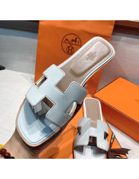 Hermes flat slides summer shoes_29