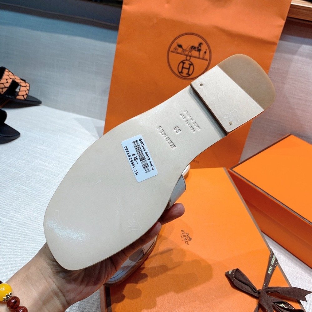 Hermes flat slides summer shoes_29