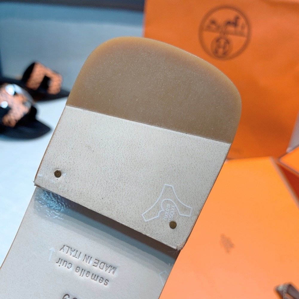 Hermes flat slides summer shoes_29