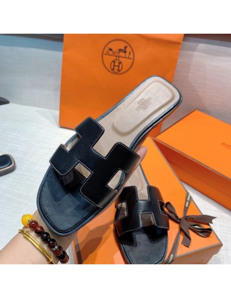 Hermes flat slides summer shoes_30