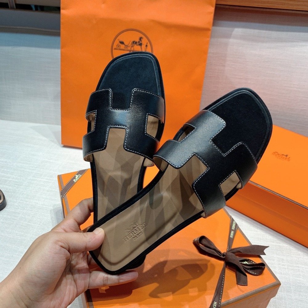 Hermes flat slides summer shoes_30