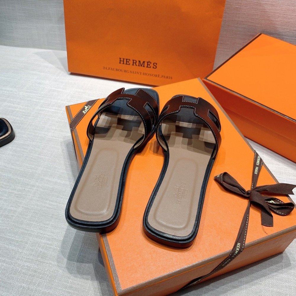 Hermes flat slides summer shoes_30