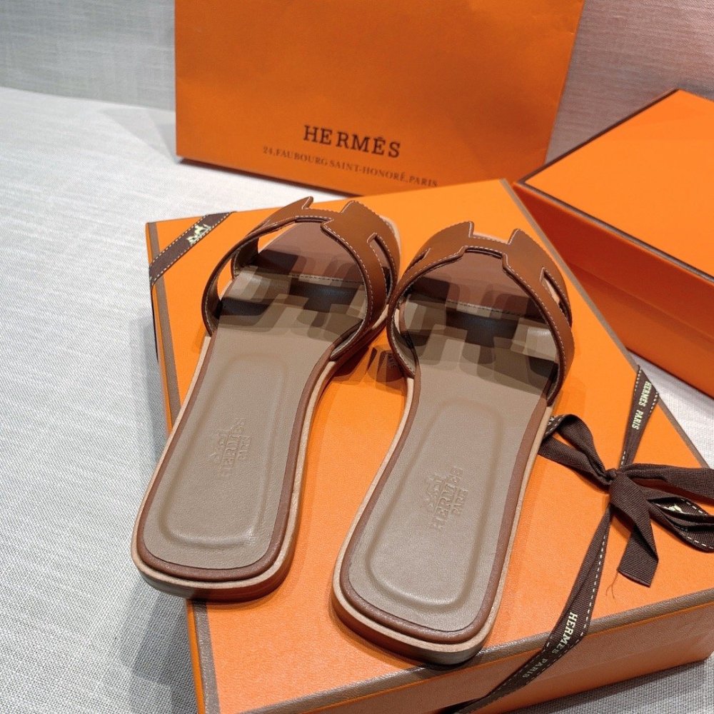 Hermes flat slides summer shoes_31