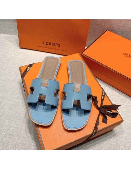 Hermes flat slides summer shoes_32