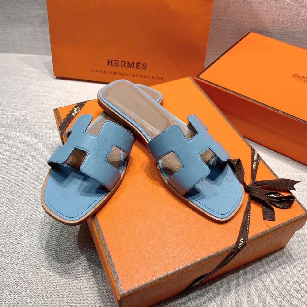Hermes flat slides summer shoes_32