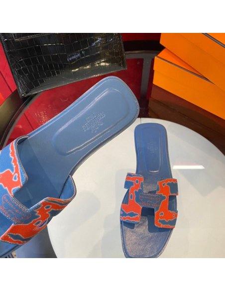 Hermes flat slides summer shoes_4