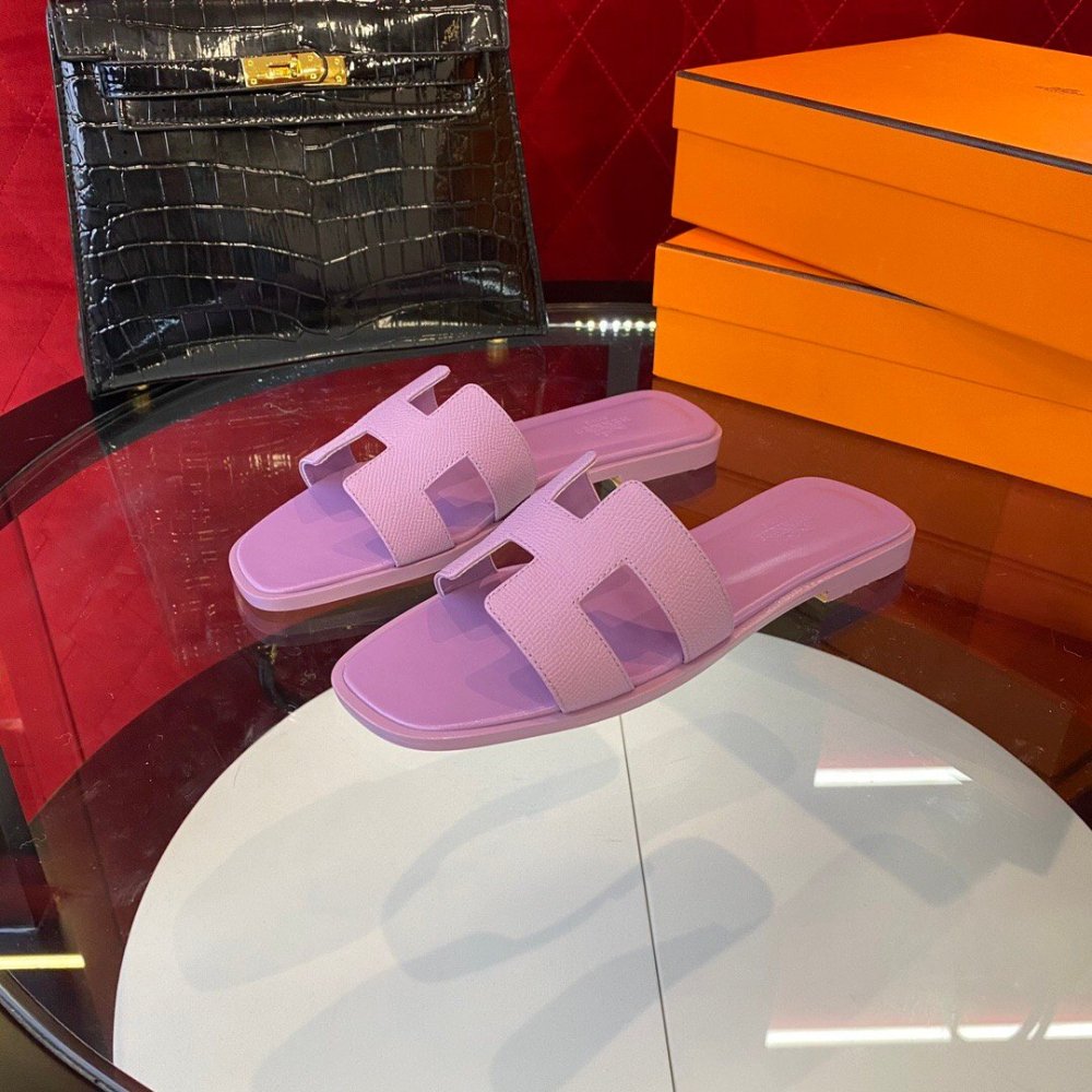 Hermes flat slides summer shoes_5