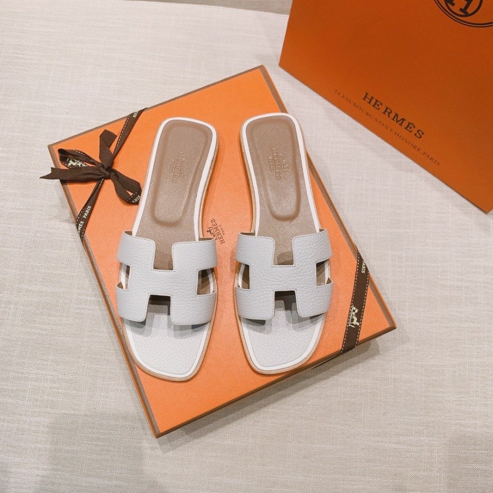 Hermes flat slides summer shoes_8