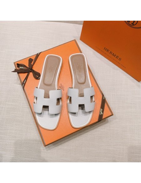 Hermes flat slides summer shoes_8