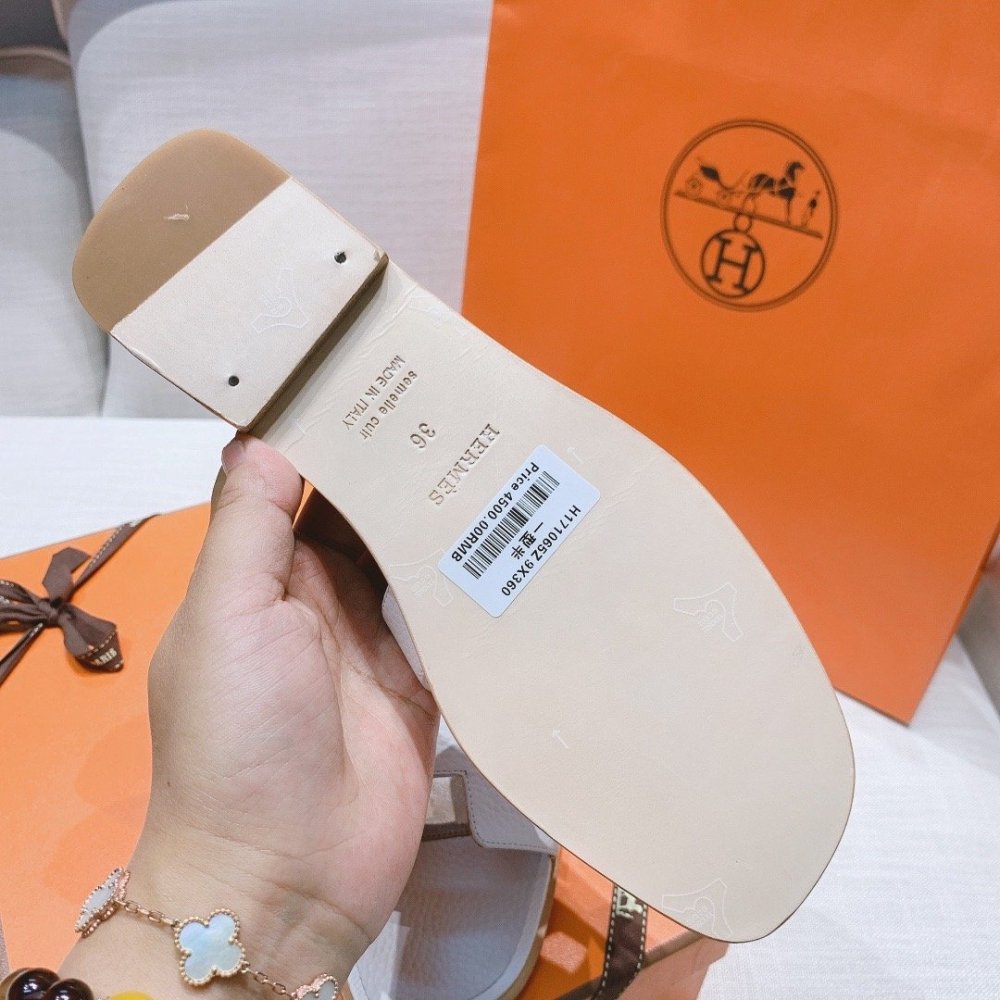 Hermes flat slides summer shoes_8