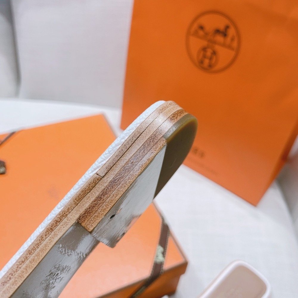 Hermes flat slides summer shoes_8