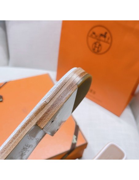 Hermes flat slides summer shoes_8