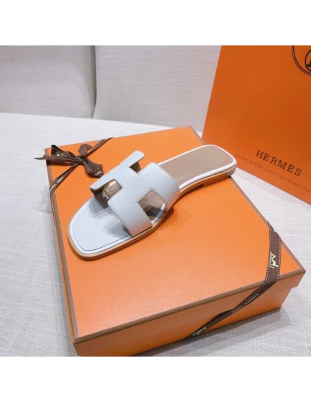 Hermes flat slides summer shoes_8