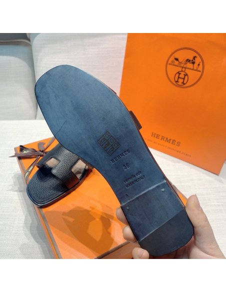 Hermes flat slides summer shoes_8