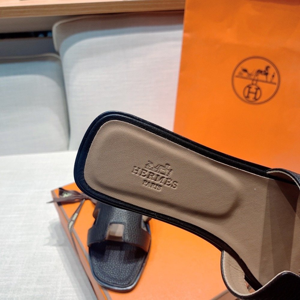 Hermes flat slides summer shoes_8