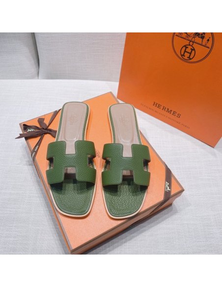 Hermes flat slides summer shoes_8