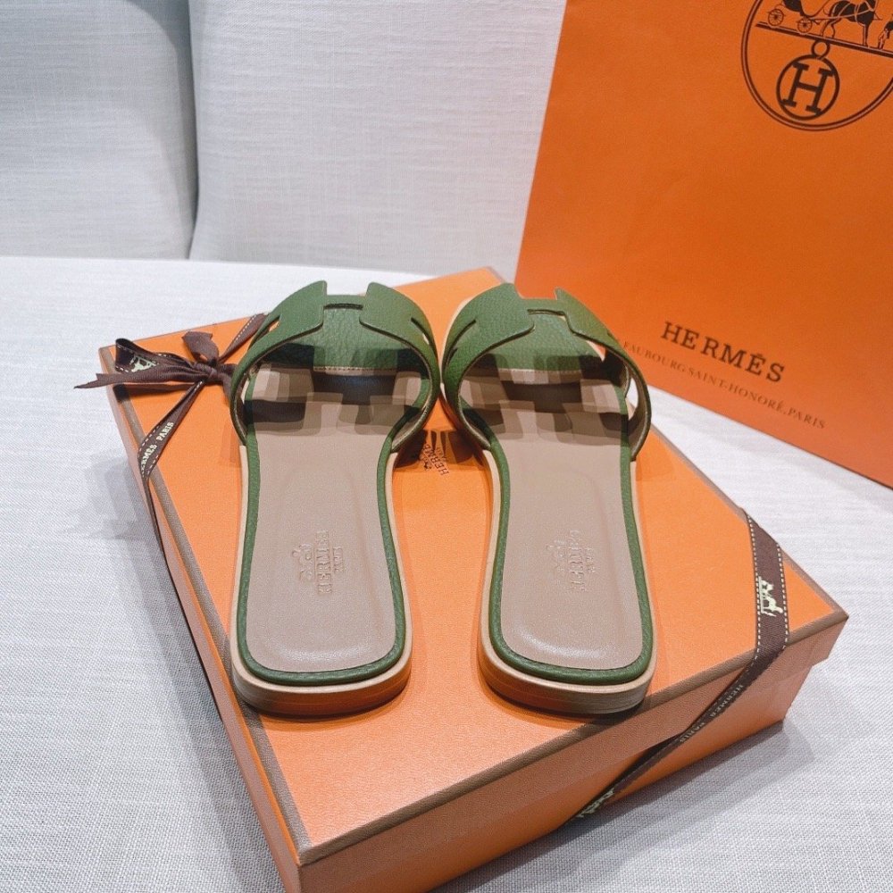 Hermes flat slides summer shoes_8