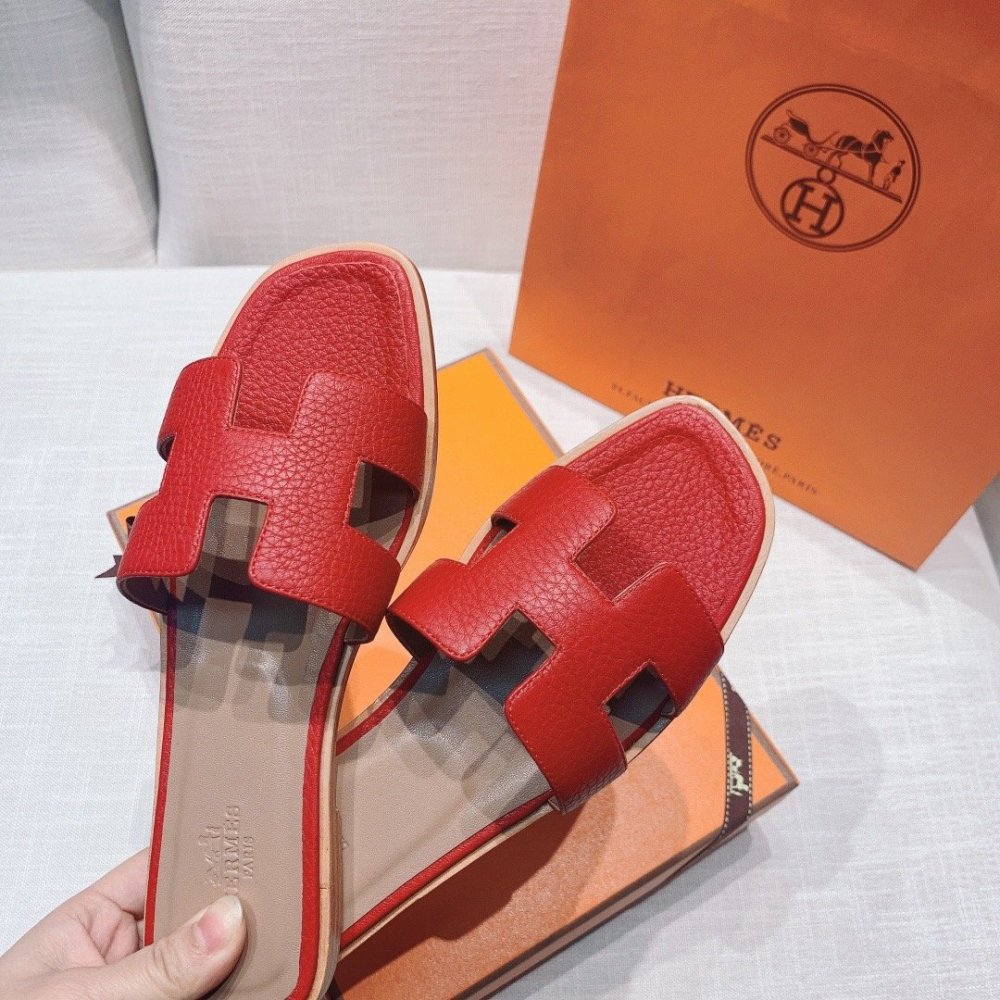 Hermes flat slides summer shoes_8