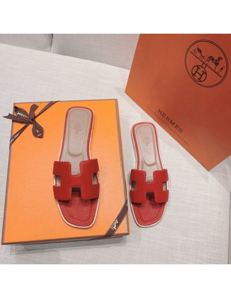 Hermes flat slides summer shoes_8