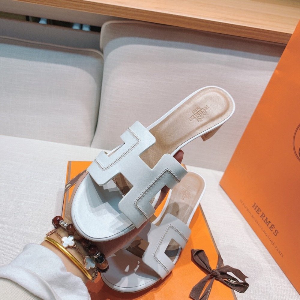 Hermes mid-heel slides