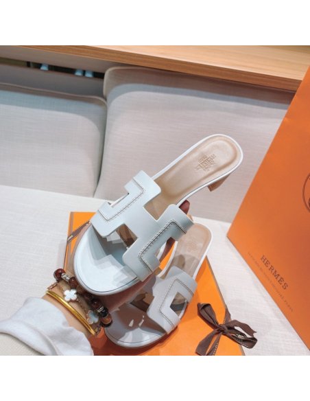 Hermes mid-heel slides