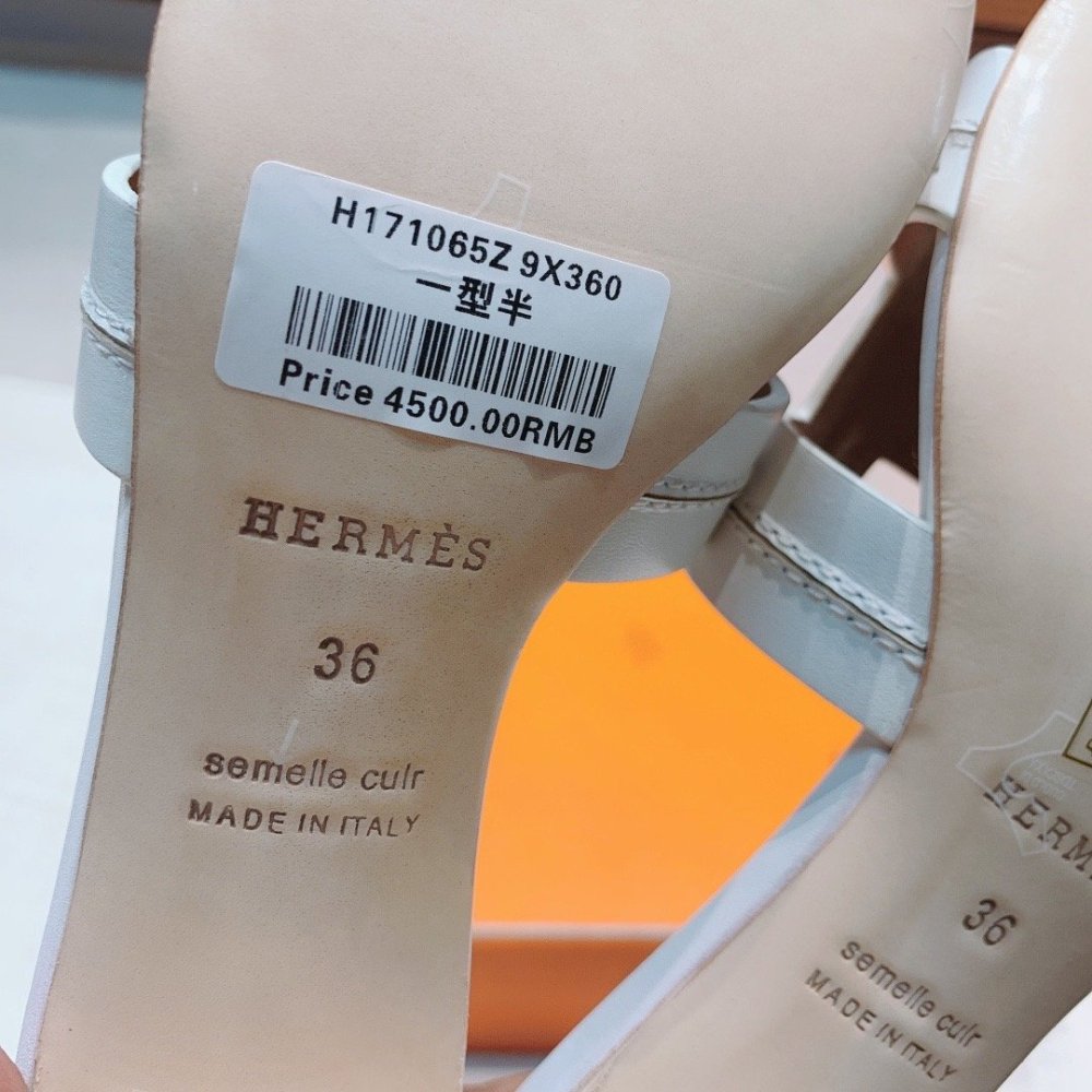 Hermes mid-heel slides