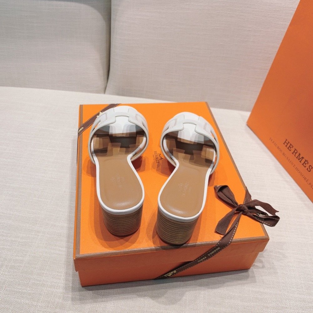 Hermes mid-heel slides