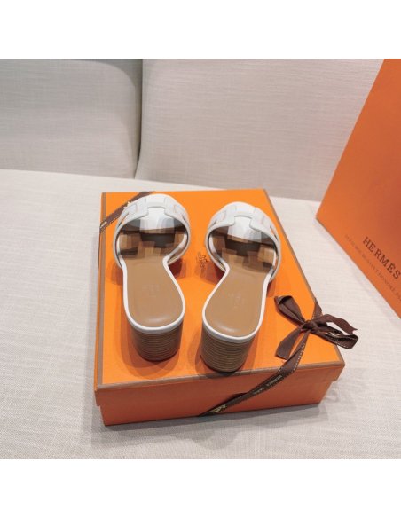 Hermes mid-heel slides