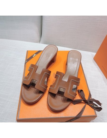Hermes mid-heel slides