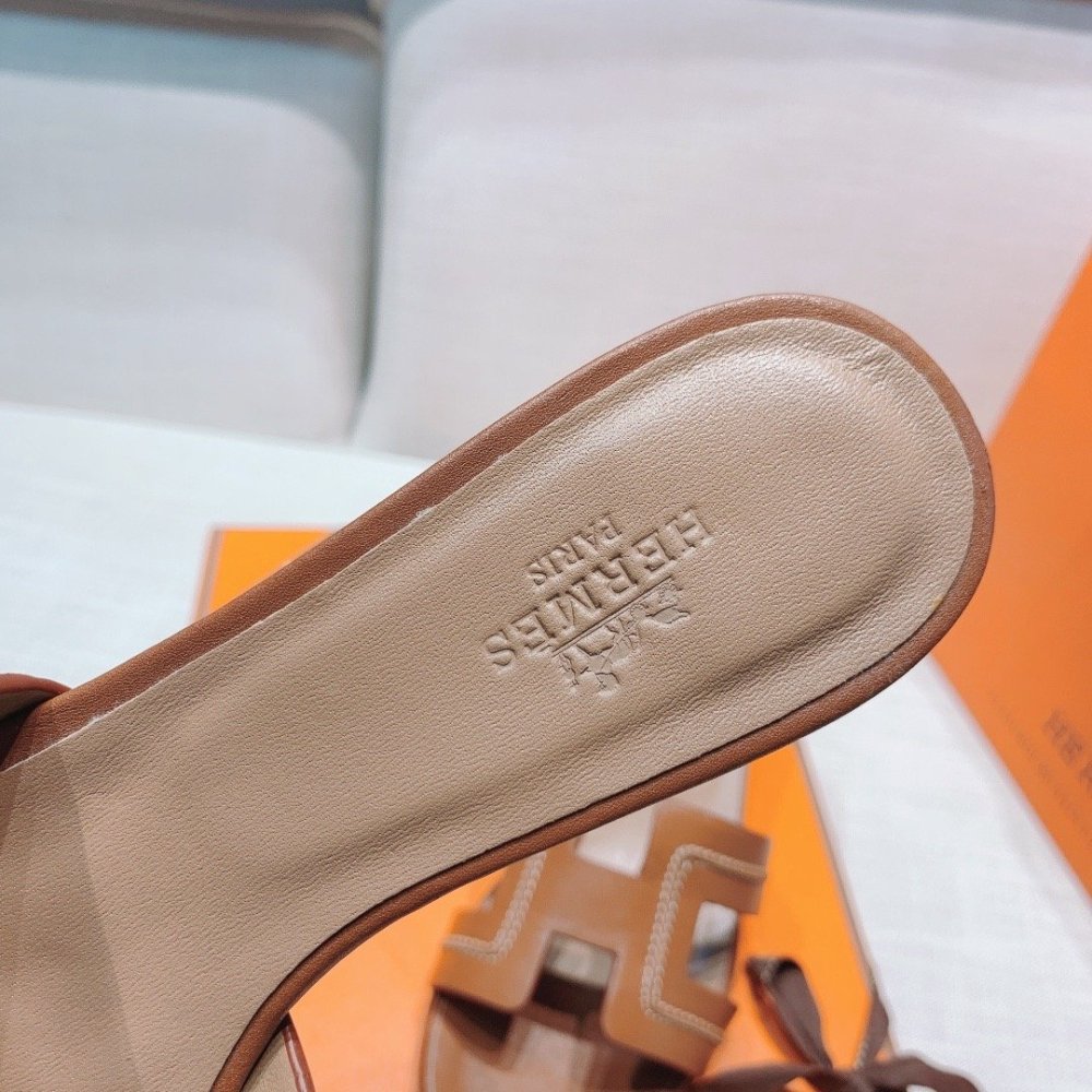 Hermes mid-heel slides