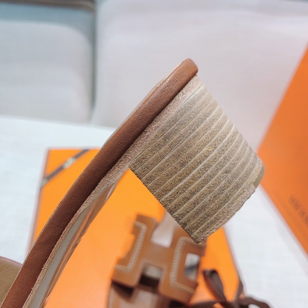 Hermes mid-heel slides