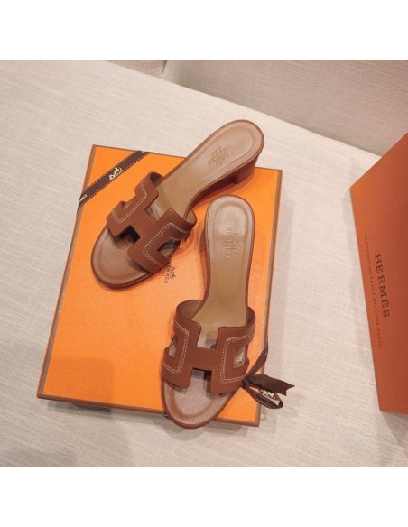 Hermes mid-heel slides