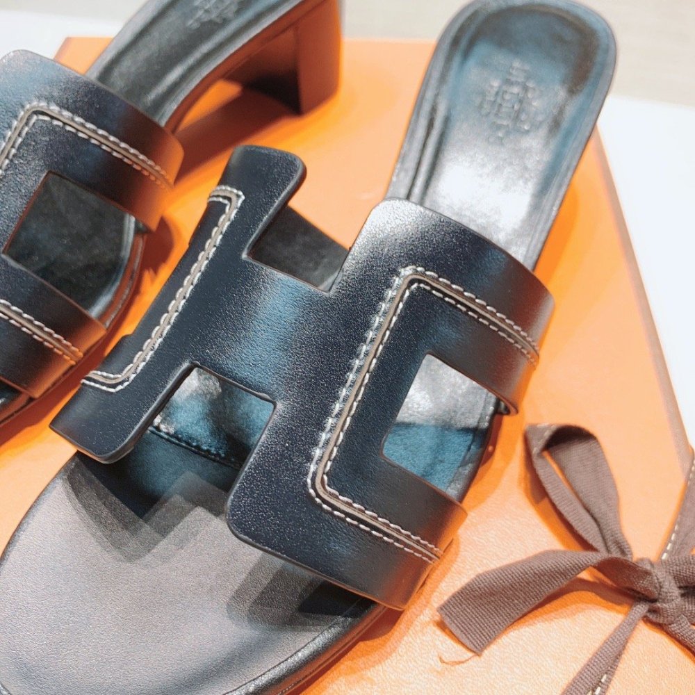 Hermes mid-heel slides