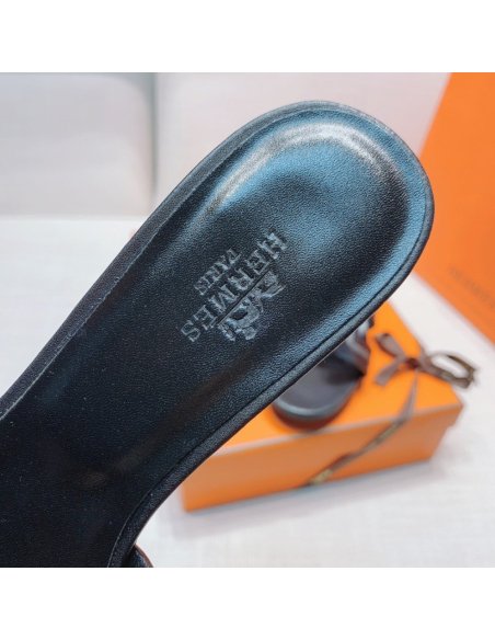 Hermes mid-heel slides