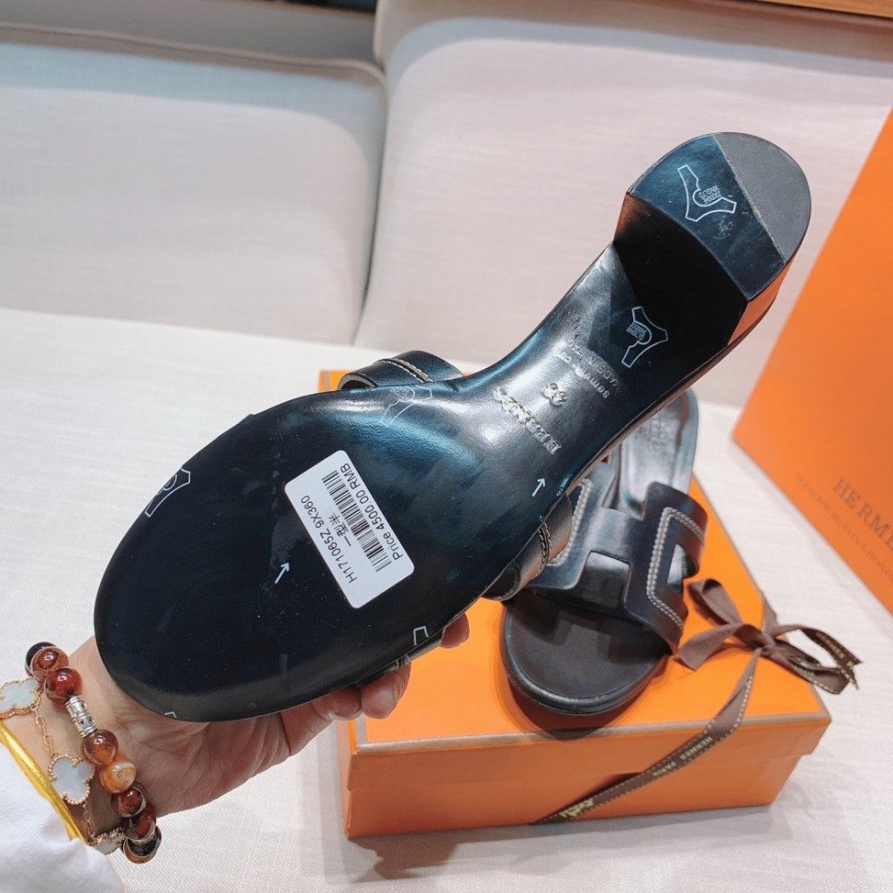 Hermes mid-heel slides