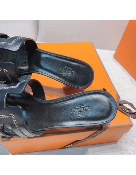 Hermes mid-heel slides