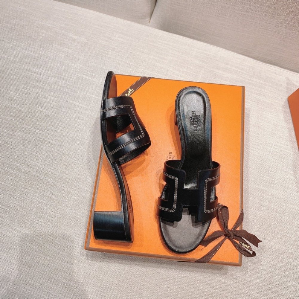 Hermes mid-heel slides