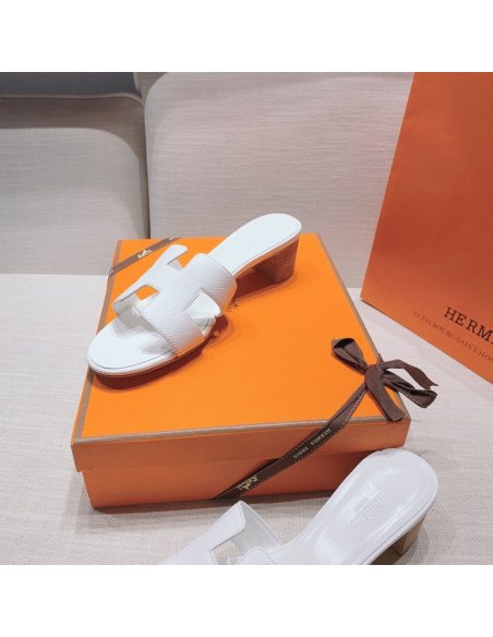 Hermes mid-heel slides summer shoes_10