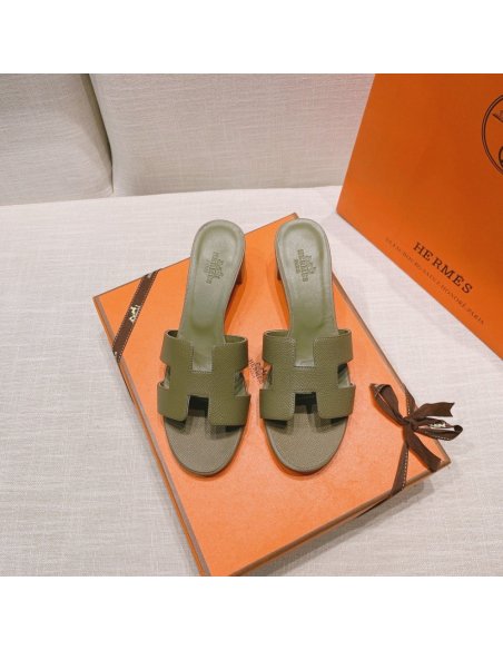Hermes mid-heel slides summer shoes_12